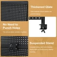 thumbnail image 6 of , Metal Pegboard Desk Organizer with Dual Monitor Stand, 59x35 Inch Large Privacy Panel with 3 Accessories, Sturdy Gaming & Office Desk Wall Organizer, Black, Black ,Carbon Steel ,, 6 of 15