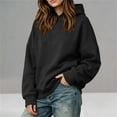 thumbnail image 5 of Hoodies for Women Casual Comfortable Solid Hoodie Loose Long Sleeve Hooded Sweatshirt Blouse, 5 of 9
