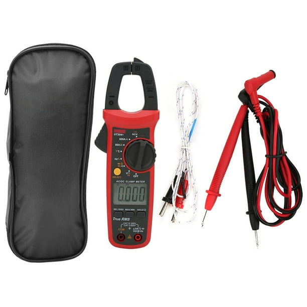Pinza amperimétrica digital portátil UNI T UT204+, rango automático, verdadero valor eficaz, CA, CC, voltaje, corriente, resistencia, capacitancia