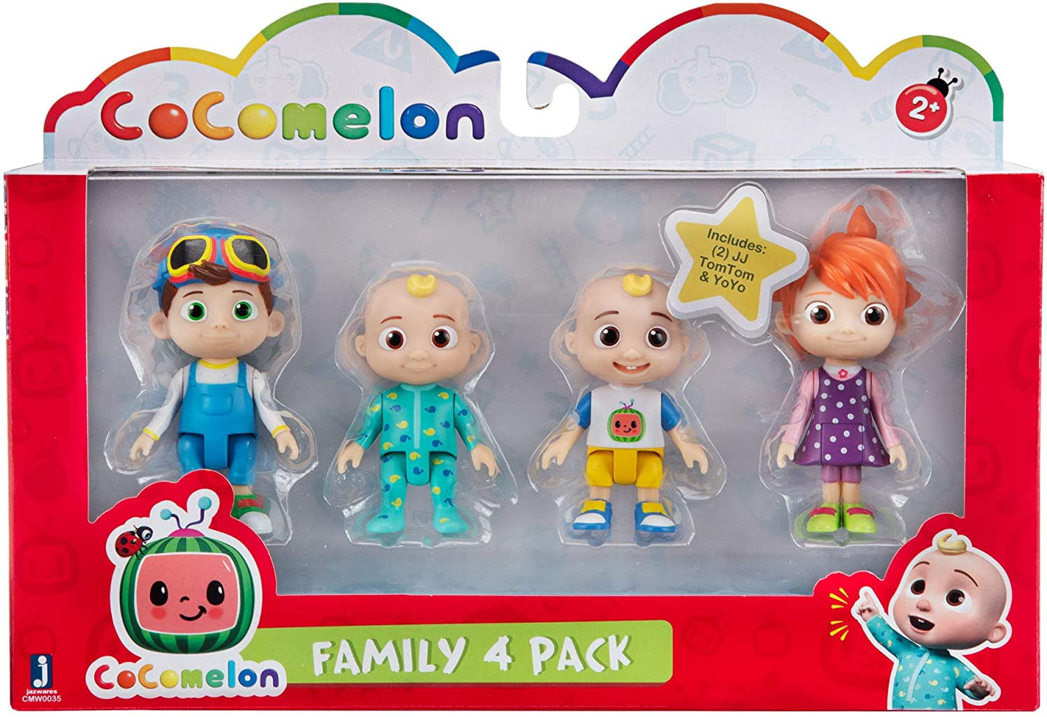 4 Figure Pack Cocomelon Friends & Family 3 Inch Characters From Youtube