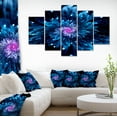 thumbnail image 1 of Blue Fractal Flower with Shiny Particles - Flower Artwork on Canvas, 1 of 4