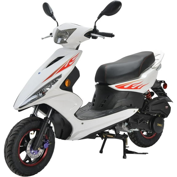 HHH Wave 150cc Fully Automatic Gas Street Scooter Moped for Adults 150cc Street Bike with 10" Aluminum Wheels - White