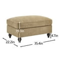 thumbnail image 3 of JERFIT Convertible Ottoman with Removable Ruffle Skirt, Light Coffee Chenille Accent Stool for Living Room, Multi-Functional Footrest Storage Bench, 3 of 7