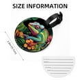 thumbnail image 5 of Chameleon Set of 2pcs PU Leather Round Suitcase Tags with Privacy Cover and Name ID Tag - Ideal for Travel Luggage, Handbags, Backpacks, School Bags, 5 of 6