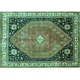 thumbnail image 1 of Ahgly Company Machine Washable Indoor Rectangle Persian Turquoise Blue Traditional Area Rugs, 3' x 5', 1 of 4