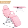 thumbnail image 3 of Thanaddo Tattoo Chair Massage Salon with Two Trays， Esthetician Bed with Hydraulic Stool,Multi-Purpose 3-Section Facial Bed Table, Adjustable Beauty Barber Spa Beauty Equipment Pink, 3 of 7