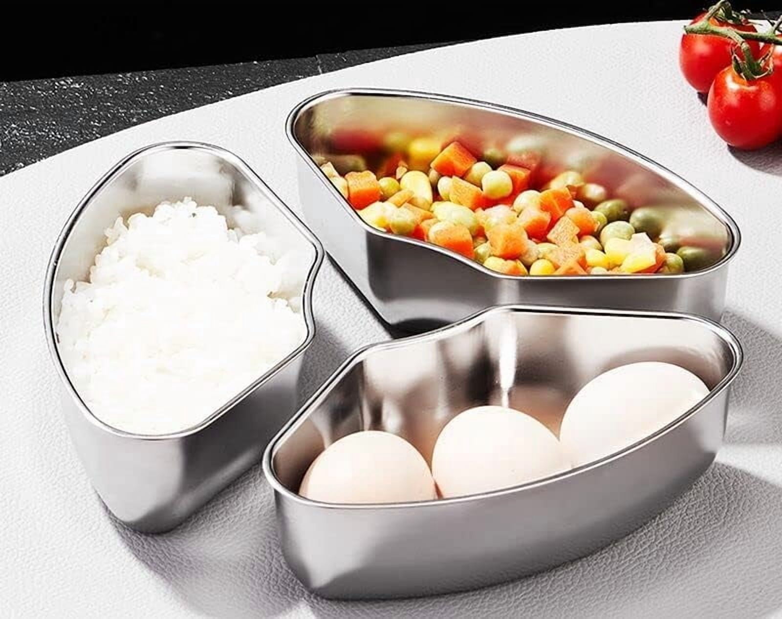 ABPETE  Individual Food Steamer Box Tray Set, 3pack Stainless Steel Mini Steamer Cookers Insert Pot Food Holder for Instant Pot n Air Fryer to Quick Prepare Meal