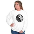 thumbnail image 4 of Floral Yin Yang Symbolic Spiritual Women Crewneck Sweatshirt Brisco Brands M, 4 of 6