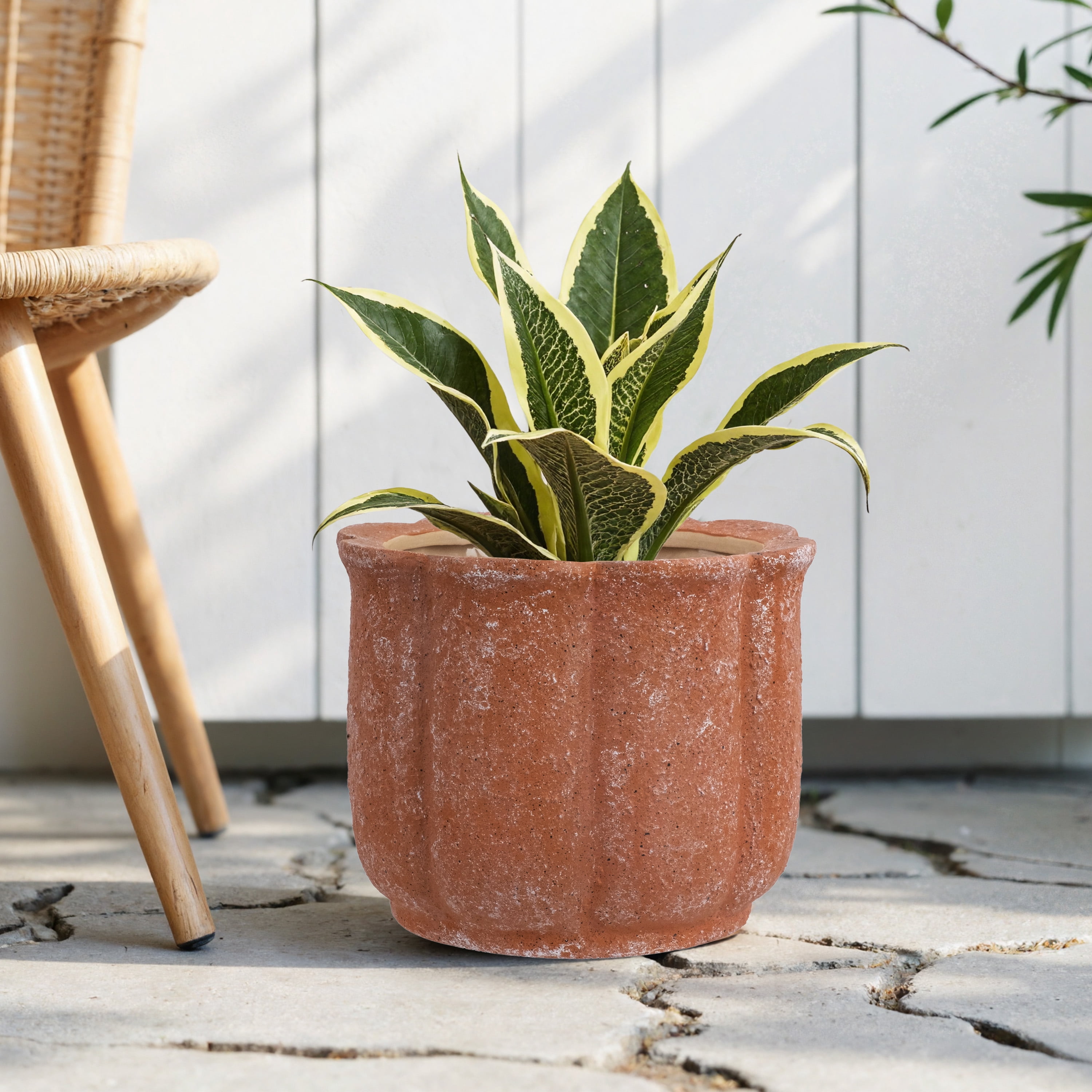 My Texas House 8in Terracotta Flower Planter Pot Ceramic Drainage Hole with Plug Included