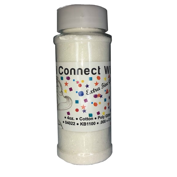 iConnectWith Glitter - Cotton White, Extra Fine Poly Glitter