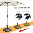 COBANA Patio Umbrella Base with Lockable Wheels, HeavyDuty Stand Resin