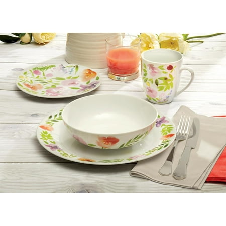 Safdie & Co. 16-Piece Dinnerware Set  Pink  Watercolor