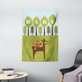 thumbnail image 1 of Baby Shower Tapestry, Lovely Forest Cartoon with Gazelle and Squirrel Text on Trees Newborn Welcome, Wall Hanging for Bedroom Living Room Dorm Decor, 40W X 60L Inches, Multicolor, by Ambesonne, 1 of 2