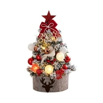 Cheapark 17.7-23.6 Inch Lighted Mini Christmas Tree - 20 LED Cones & Ornaments for Desktop, Festive Decor for Christmas