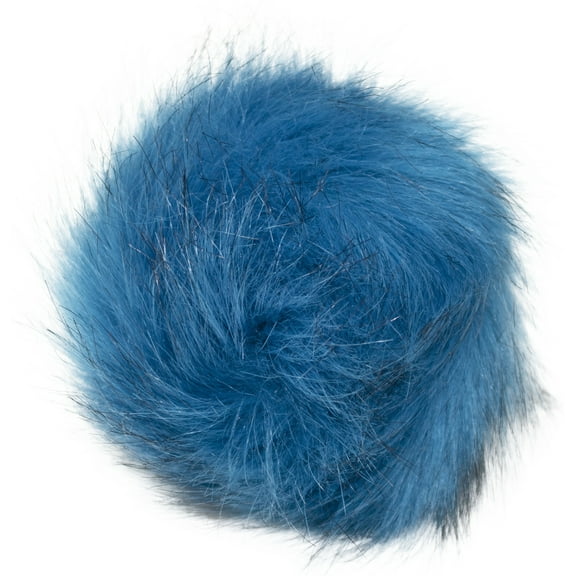 Pepperell Braiding Faux Fur Pom With Loop-Turquoise