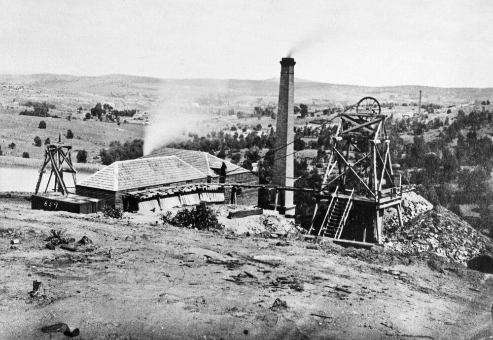 Australia Gold Mine. /Na Gold Mine Photographed During The Gold Rush In New South Wales In The