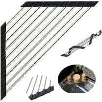 Triangle Dish Drying Rack for Sink Corner Roll Up Dish Drying Rack,Kitchen Sink Caddy, Folding Stainless Steel Multipurpose Over The Sink Corner Dish Drainer Mat for Kitchen (Black)