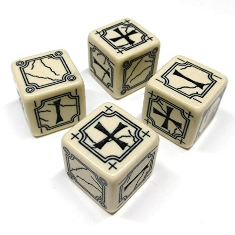 ancient fudge d6 beige & black dice set