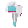 thumbnail image 2 of Reebok Baby Girl's Hoodie, Jogger and Bodysuit Outfit Set, 3 Piece, Sizes 0/3-24 Months, 2 of 8