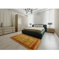 thumbnail image 4 of Ahgly Company Indoor Round Mid-Century Modern Mahogany Brown Oriental Area Rugs, 4' Round, 4 of 6