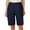 Navy, variant on WAYUTE Shorts for Women Casual Stretch Waist Shorts for Summer Comfortable Solid Color Elastic High Waist Ladies Plus Size Capris