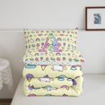 thumbnail image 5 of Manfei Kawaii Rainbow Alphabet A Twin Comforter Sets,Dreamy Unicorn Bedding Set,Yellow,Polkadot Reversible,2pcs,1 Comforter and 1 Pillowcase, 5 of 7