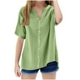 thumbnail image 3 of Bovxnpu Girls Short Sleeve T Shirts Undershirt Kids Summer Tops School Tee Children's Solid Color Short Sleeved digan Medium And Large Loose V-neck, 3 of 7