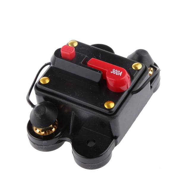 Vensio -300 Amp High Current Car Audio Inline Circuit Breaker with Manual Reset, Waterproof 12V-24V DC Fuse Holder Switcher for Amplifier and System Protection