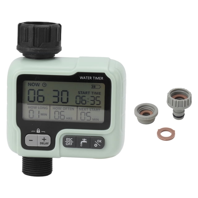 Temporizador de aspersor con retardo de riego automático, temporizador de agua programable Manual para jardín al aire libre, césped