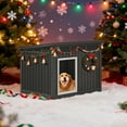 thumbnail image 2 of LHBcraft Waterproof Dog House,Indoor & Outdoor Dog Shelter with Ventilated Design & Removable Roof, PP Dog Kennel for Medium to Large Dogs,Black,42.8" L x 33" W x 31" H, 2 of 9