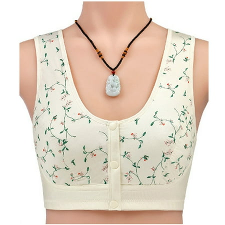 

Lanhui Women s Printed Non-Steel Ring Seamless Ice Silk Front Buckle Vest-Style Underwear