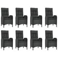 thumbnail image 4 of vidaXL 9 Piece Patio Dining Set with Cushions Black Poly Rattan, 4 of 9
