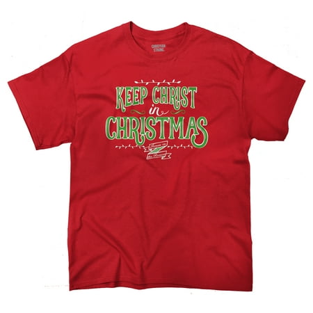 Christmas Gift Ideas Under $25 Keep Christ in Christmas Gifts Funny Shirts Gift Ideas Cool T-Shirt Tee by Brisco Brands ()