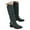 ZJ-Green, variant on Karoyedx Tall Boots for Women Knee High Boots Women Square Toe Pull On Wide Calf Riding Fashion Buckles Chunky Metallic Casual Vintage Buckle Green Size,8