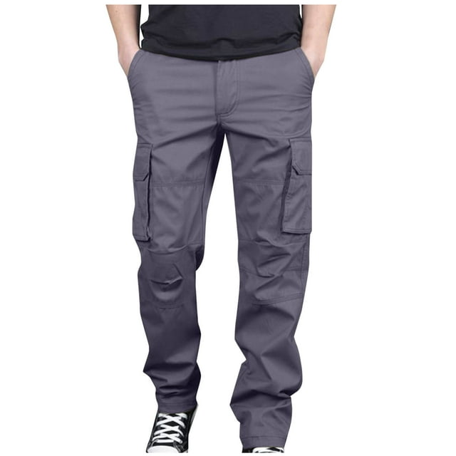 Tumotour Cargo Pants For Men Pockets Elastic Waist Hook And Loop Pants Loose Fit Lightweight Pull On Workwear Cargo Sweatpants