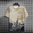thumbnail image 4 of Camiseta con estampado náutico para hombre, camisetas de manga corta con patrón de brújula, ropa informal de verano para hombre, camisetas de moda para uso diario, 4 of 5