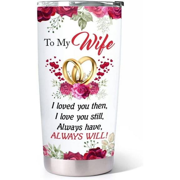 Valentines Day Gifts For Her, Wife - Wife Valentines Day Gifts - Gifts For Wife From Husband - Anniversary, Birthday Gifts For Wife, Her - Wife Birthday Gift Ideas - I Love You To My Wife Tumbler 20oz