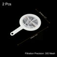 thumbnail image 2 of Uxcell 9"x6" 300 Mesh Food Filter Strainer Kitchen Fine Mesh Sieve Strainers with Handle White 2 Pack, 2 of 6