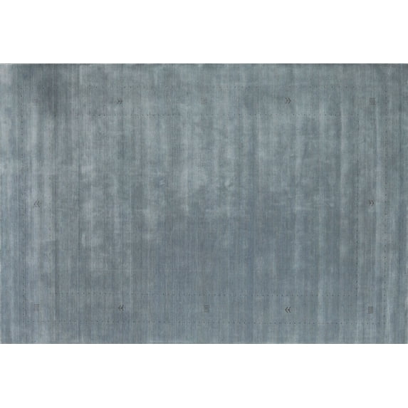 Ahgly Company Machine Washable Indoor Rectangle Contemporary Light Slate Gray Area Rugs, 5' x 7'