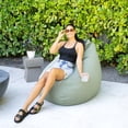 thumbnail image 4 of Big Joe Tuft Weatherproof Bean Bag Chair, Sage Intertwist, UV-Protected Fabric, 3 feet Teardrop, 4 of 7