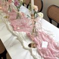 thumbnail image 3 of KGJQ Rustic Cheesecloth Table Runner, Wedding Table Runner, Sheer Boho Table Runner for Bridal Shower Baby Shower, 3 of 8
