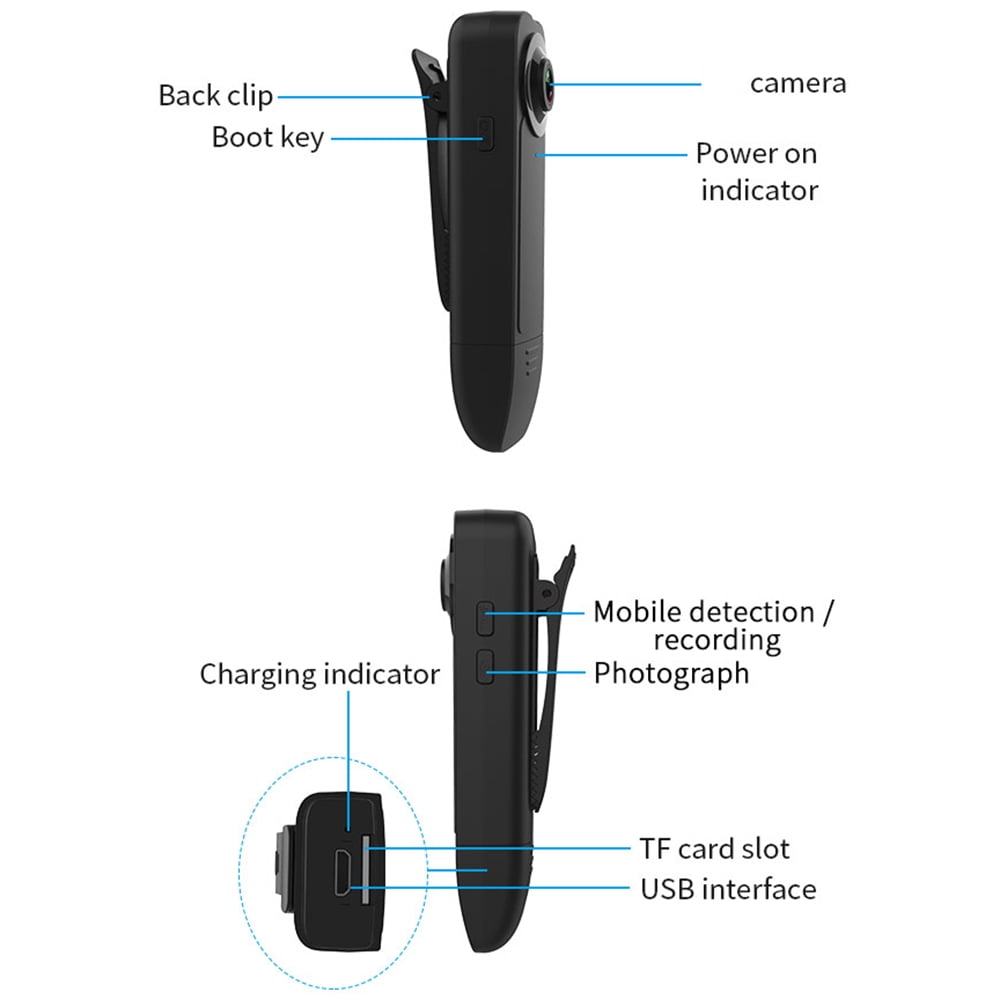 Webcam,Video Camera Body Camera Built-in Battery Vision 1080p Body Battery Vision With Audio Clip-on Camera Built-in Battery Camera 1080p Audio Clip-on Video Clip-on Video Wide Dsfen