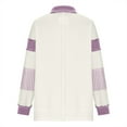 thumbnail image 5 of RYDCOT Women's Oversized Sweatshirt Lapel Collared V Neck Shirts Pullover Color Block Striped Long Sleeve Tops Fall Outfits Clothes Sale or Clearance, 5 of 6