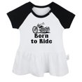 thumbnail image 1 of Born to Ride Funny Dresses For Baby, Newborn Babies Skirts, Infant Princess Dress, 0-24M Kids Graphic Clothes (Black Raglan Dresses, 6-12 Months), 1 of 4