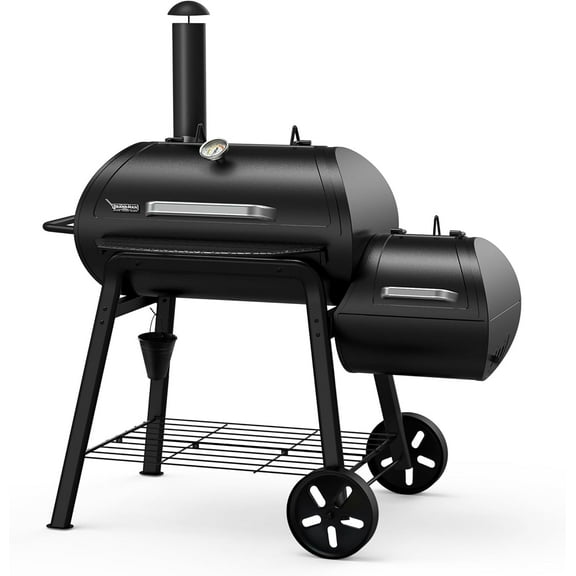 Barbecue Charcoal Grill with Offset Smoker for Backyard Patio Outdoor Cooking - Brand-Man Grills
