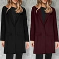 thumbnail image 6 of FAVIPT 2024 Wool Trench Coats for Women Winter Fall Fashion Notch Collar Pea Coats Solid Color Mid Length Plus Size Long Jackets Casual Walker Coat, 6 of 6