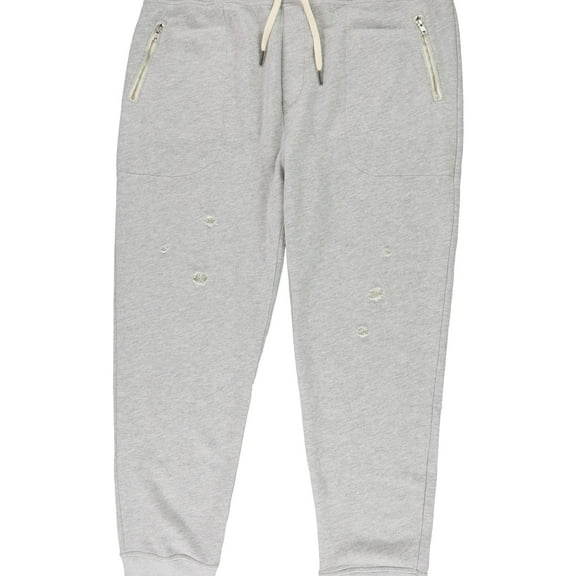 n:philanthropy Mens Distressed Athletic Jogger Pants, Grey, XX-Large