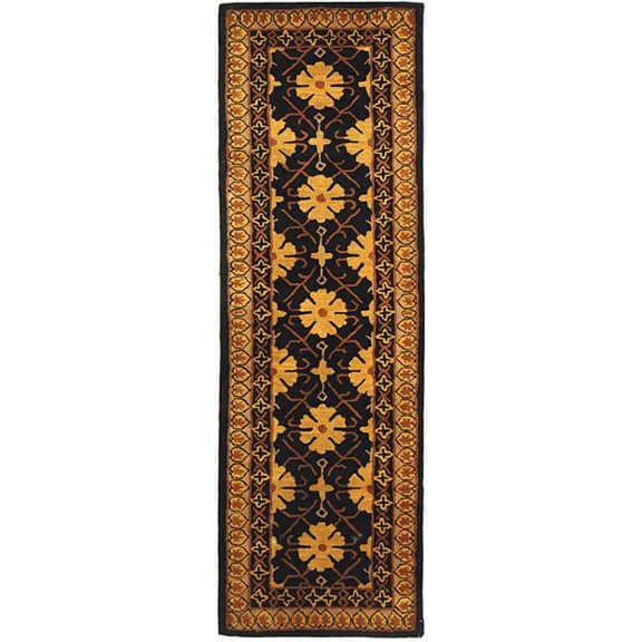 Wool Rug in Green & Apricot (2 ft. x 3 ft.)