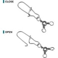 thumbnail image 6 of 3 Way Snap Swivels Fishing Tackle, 25pcs High Strength T-Turn Fishing Swivels with Snaps Saltwater Fishing Lure Connectors for Trolling Catfish Rig, 6 of 7