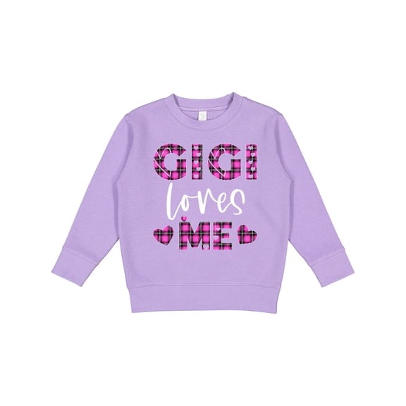 Inktastic My Gigi Loves Me Hearts in Pink Plaid Toddler Sweatshirt